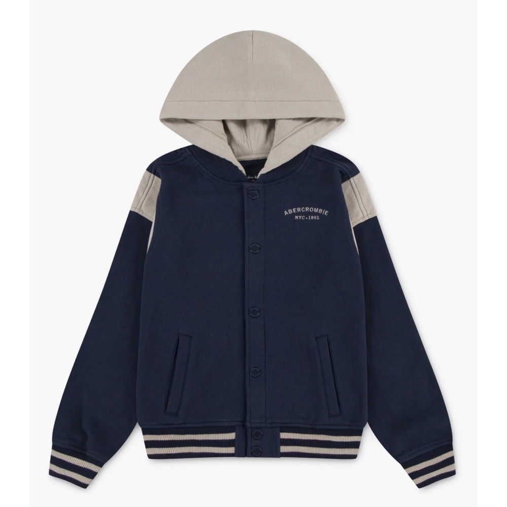 Abercrombie Kids Hooded Fleece Bomber Jacket